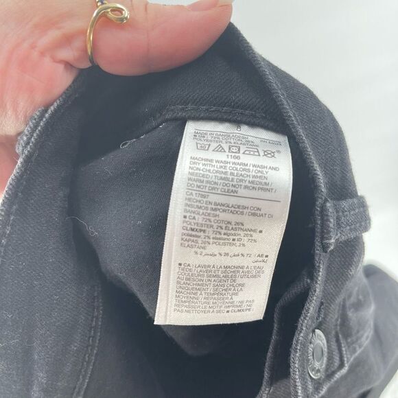 Old navy black denim rolled hem shorts jorts high rise 8 - Picture 5 of 9